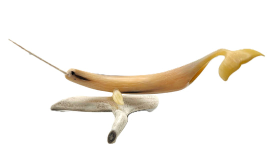 Muskox Narwhale on Antler Bone