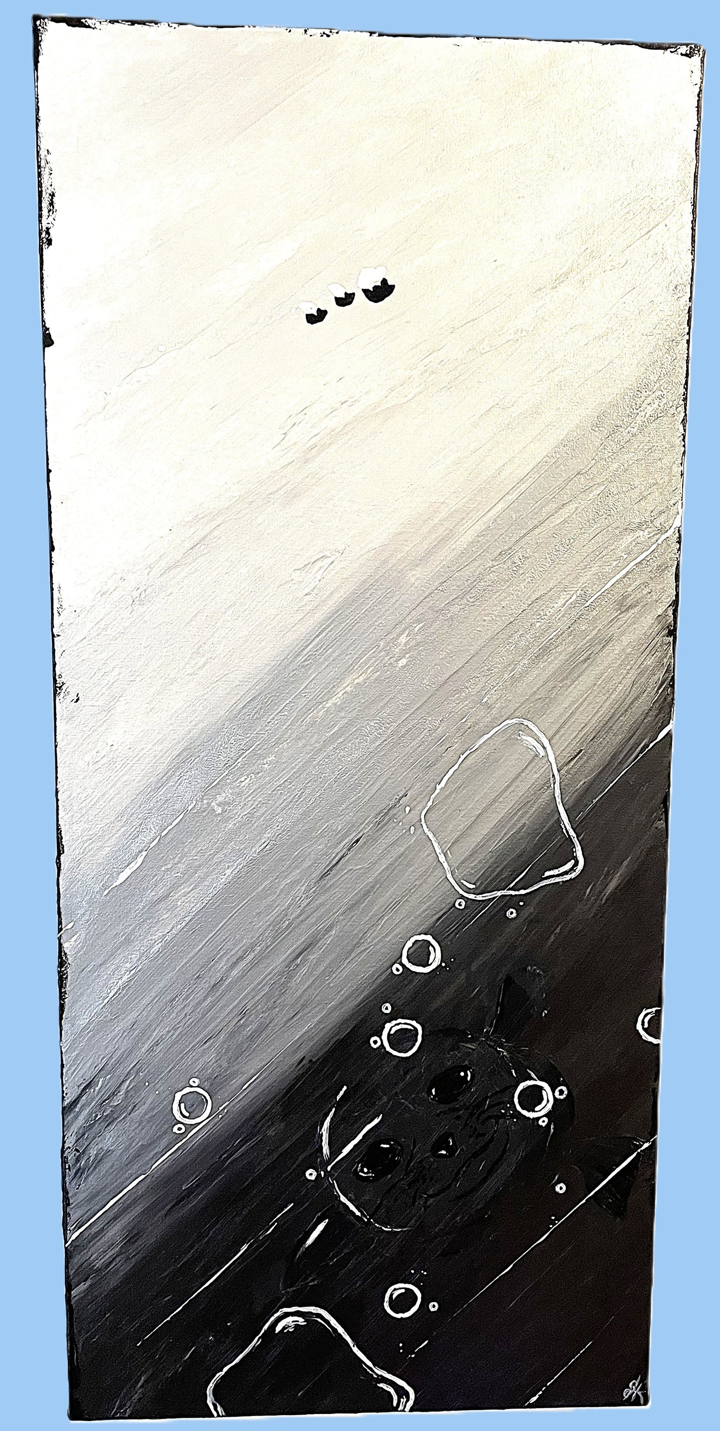 SEAL IN SEA ICE ACRYLIC PAINTING
