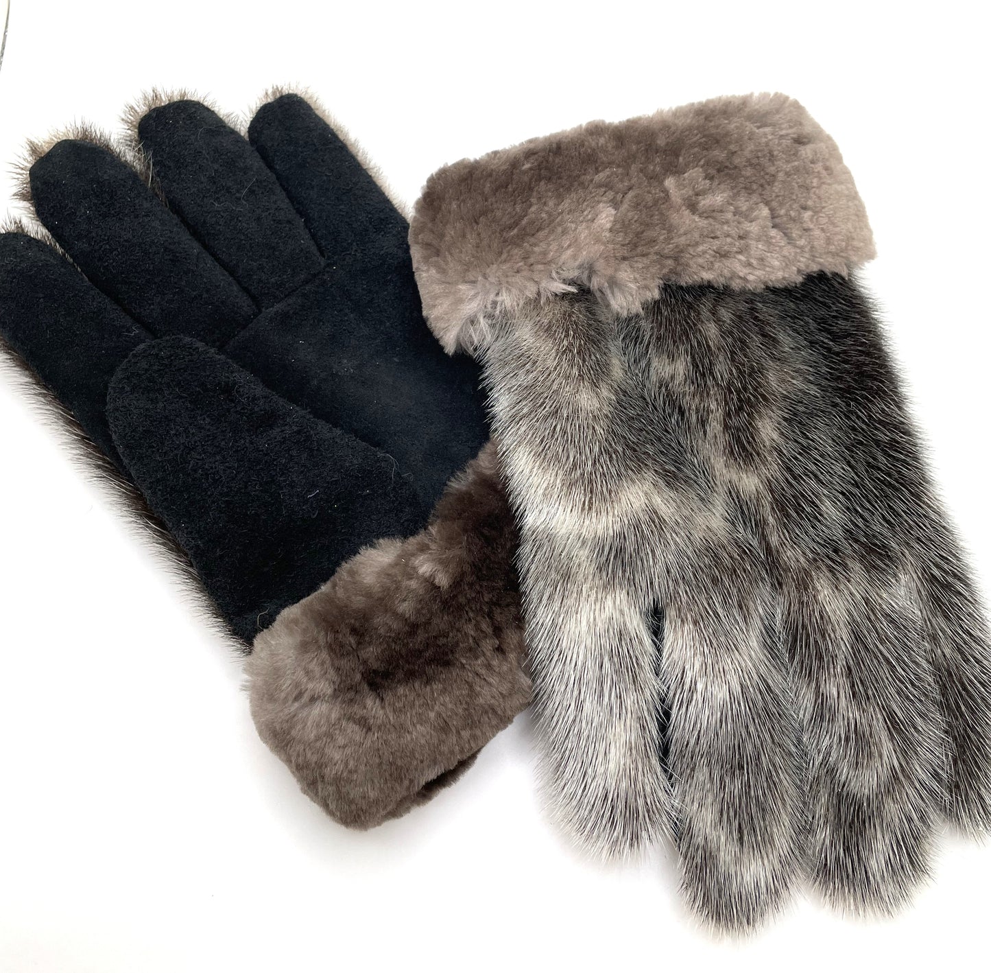 Ring Sealskin Gloves with Otter Trim Cuffs