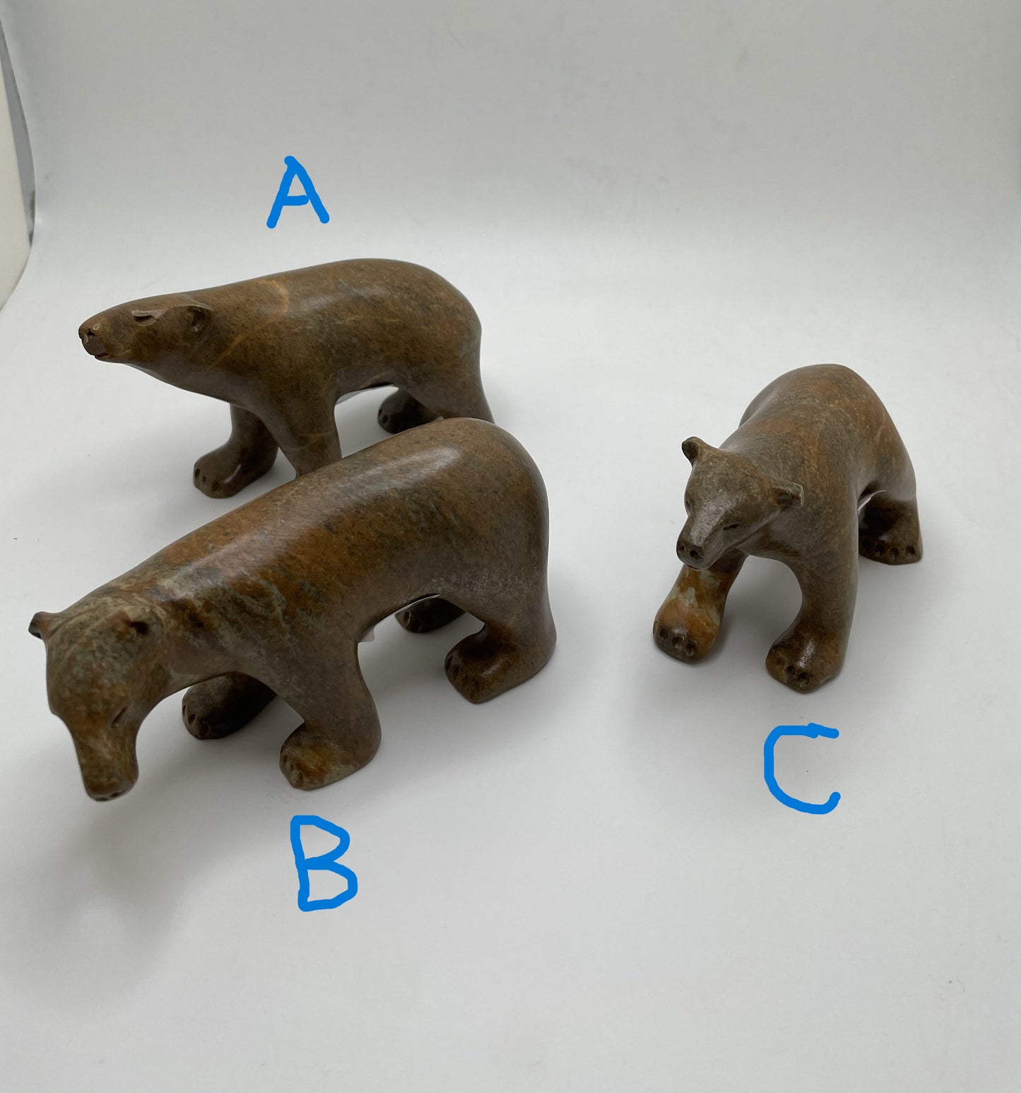 Tan Soapstone Bears