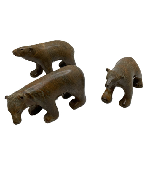Tan Soapstone Bears