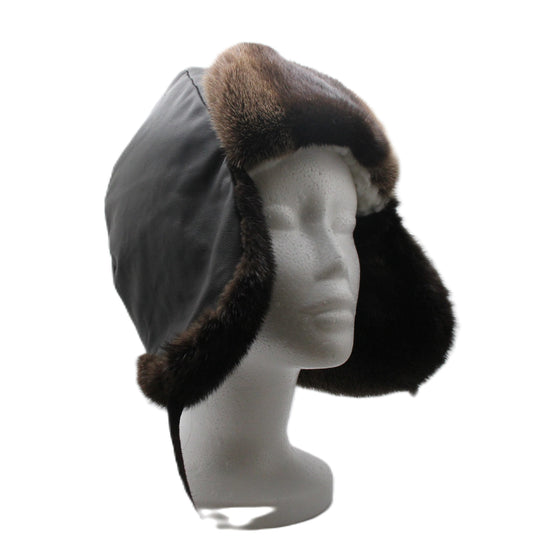 Leather Otter Fur Hat