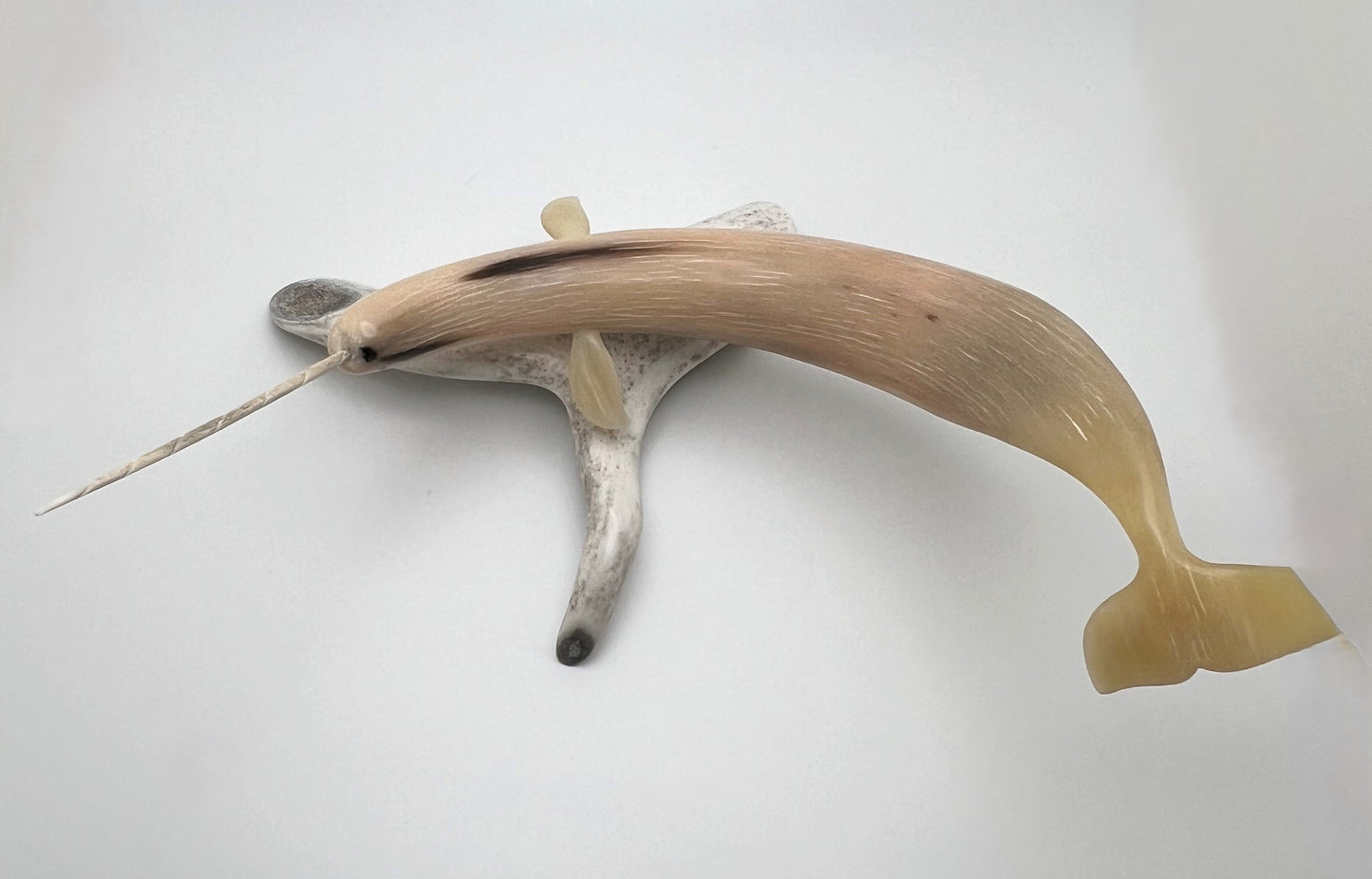 Muskox Narwhale on Antler Bone