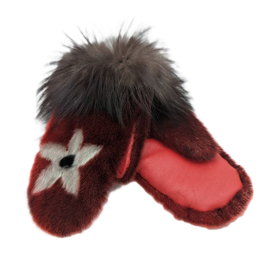 Sealskin Mitts with Fox Trim