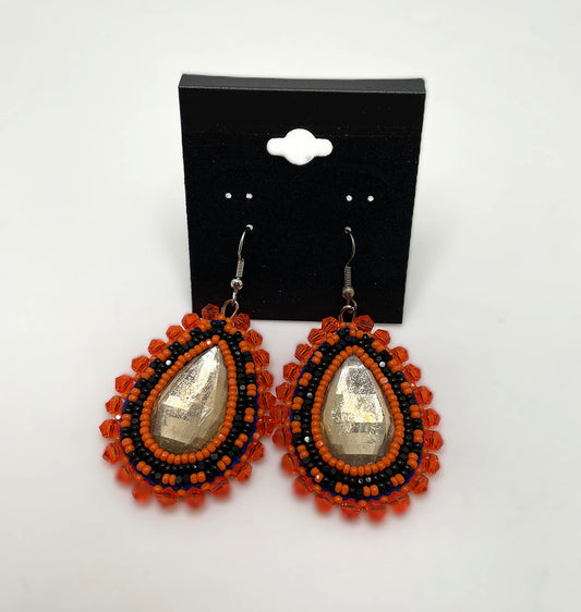 HAND BEADED TEAR DROP EARRINGS