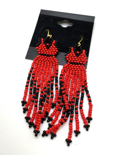BEADED (MMIWG) RED DRESS EARRINGS