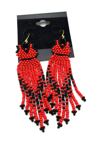 BEADED (MMIWG) RED DRESS EARRINGS
