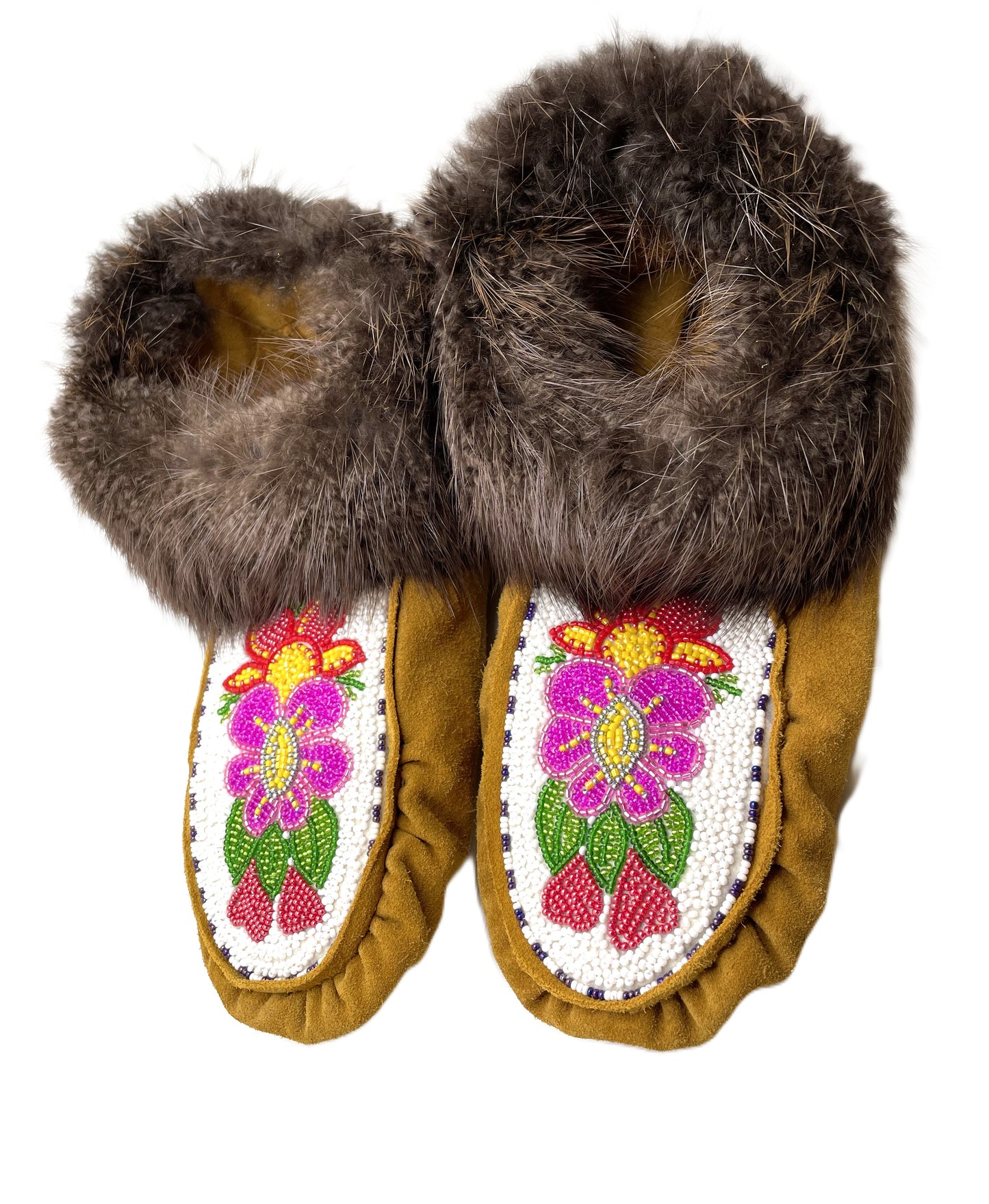 MOOSEHIDE BEADED SLIPPERS