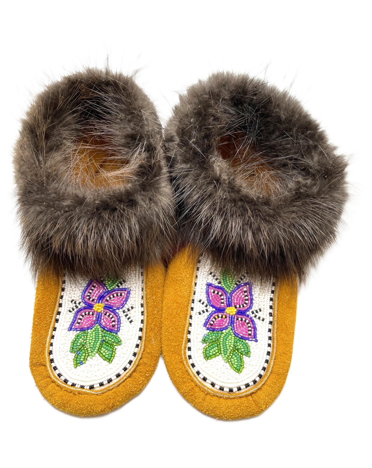 MOOSEHIDE BEADED SLIPPERS